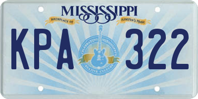 MS license plate KPA322