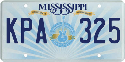 MS license plate KPA325