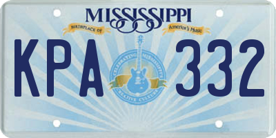 MS license plate KPA332