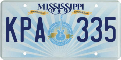 MS license plate KPA335