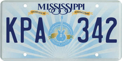 MS license plate KPA342