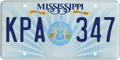 MS license plate KPA347