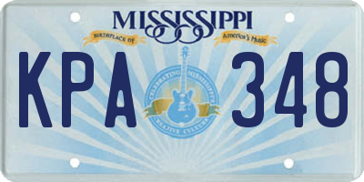 MS license plate KPA348