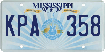 MS license plate KPA358