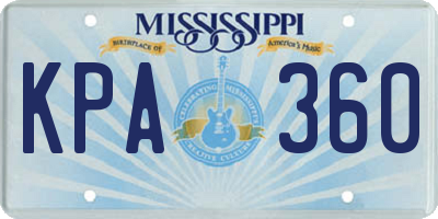 MS license plate KPA360