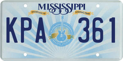 MS license plate KPA361