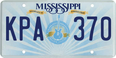 MS license plate KPA370