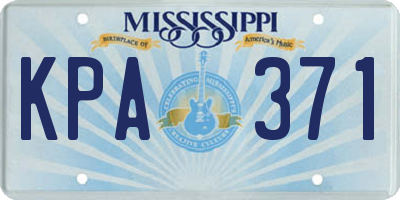 MS license plate KPA371