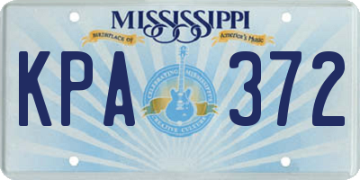 MS license plate KPA372
