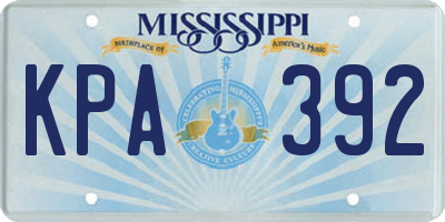 MS license plate KPA392