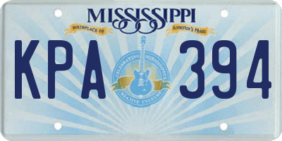 MS license plate KPA394