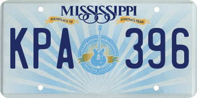 MS license plate KPA396