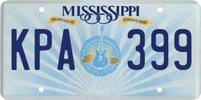 MS license plate KPA399