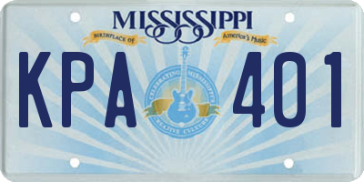 MS license plate KPA401