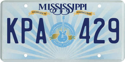 MS license plate KPA429