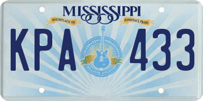 MS license plate KPA433