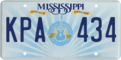 MS license plate KPA434