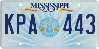 MS license plate KPA443
