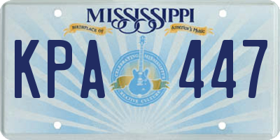 MS license plate KPA447