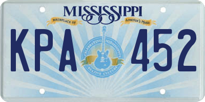 MS license plate KPA452