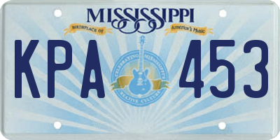 MS license plate KPA453