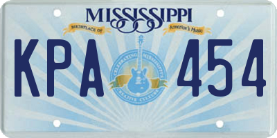MS license plate KPA454
