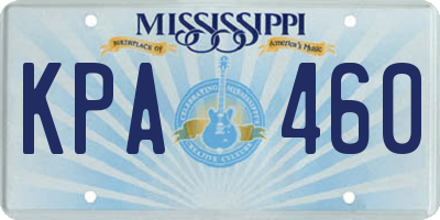MS license plate KPA460