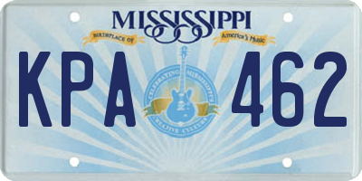 MS license plate KPA462