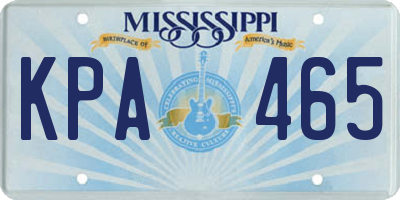 MS license plate KPA465