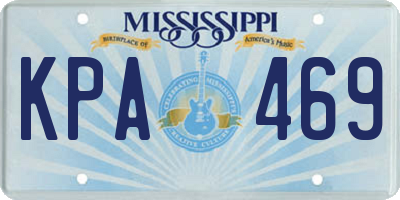 MS license plate KPA469