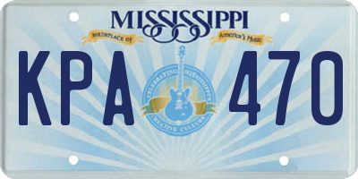 MS license plate KPA470