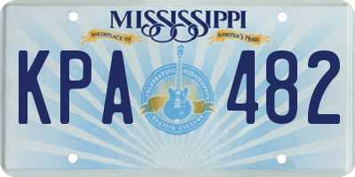 MS license plate KPA482