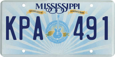 MS license plate KPA491