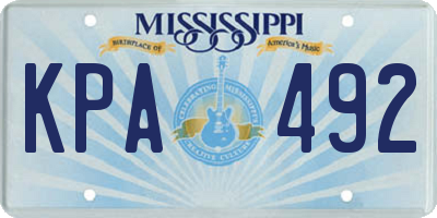 MS license plate KPA492