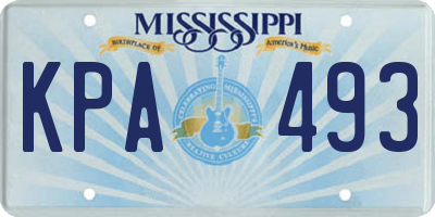 MS license plate KPA493