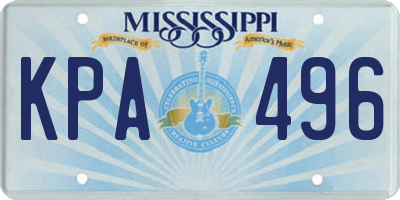 MS license plate KPA496