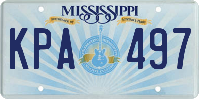 MS license plate KPA497
