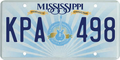 MS license plate KPA498