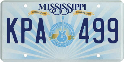 MS license plate KPA499