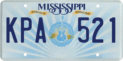 MS license plate KPA521
