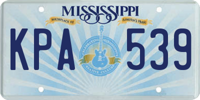 MS license plate KPA539