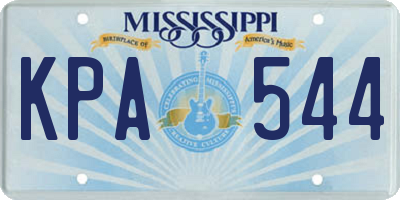 MS license plate KPA544