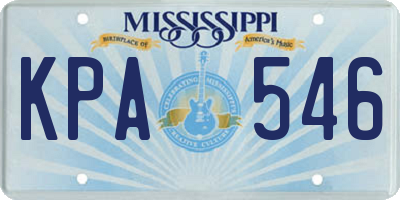 MS license plate KPA546