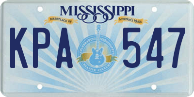 MS license plate KPA547