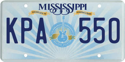 MS license plate KPA550