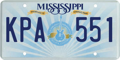MS license plate KPA551