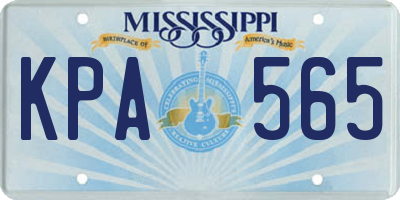 MS license plate KPA565