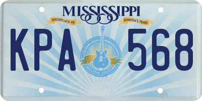 MS license plate KPA568