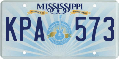 MS license plate KPA573