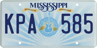 MS license plate KPA585